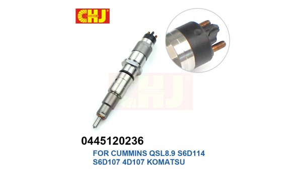 Форсунка 0445120236 для HYUNDAI, KOMATSU, NEW HOLLAND, XCMG, SANY, двигатель Cummins